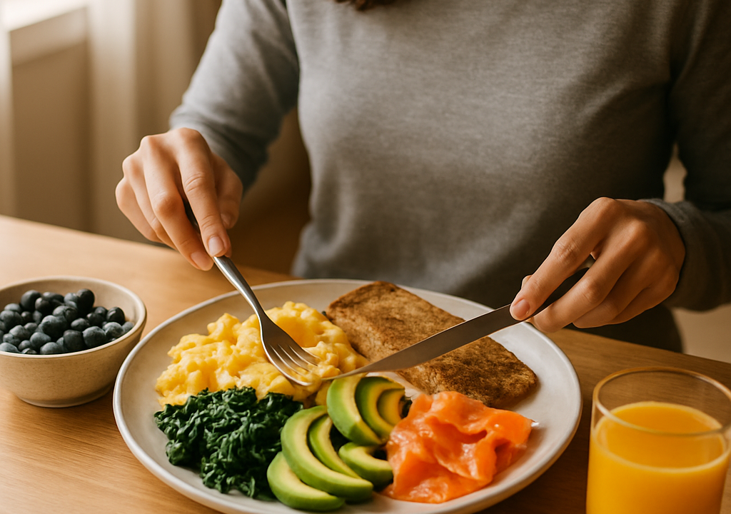 A colorful plate showcasing 16:8 fasting cheat meals ready to break the fast smartly.